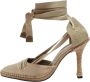 Manolo Blahnik Pre-owned Canvas heels Beige Dames - Thumbnail 1