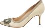 Manolo Blahnik Pre-owned Canvas heels Beige Dames - Thumbnail 1