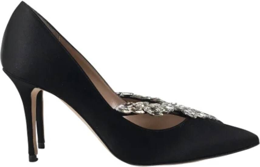 Manolo Blahnik Pre-owned Fabric heels Black Dames