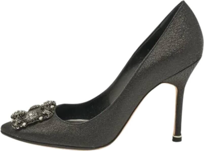 Manolo Blahnik Pre-owned Fabric heels Black Dames