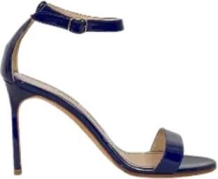 Manolo Blahnik Pre-owned Fabric heels Blue Dames