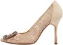 Manolo Blahnik Pre-owned Lace heels Beige Dames - Thumbnail 1