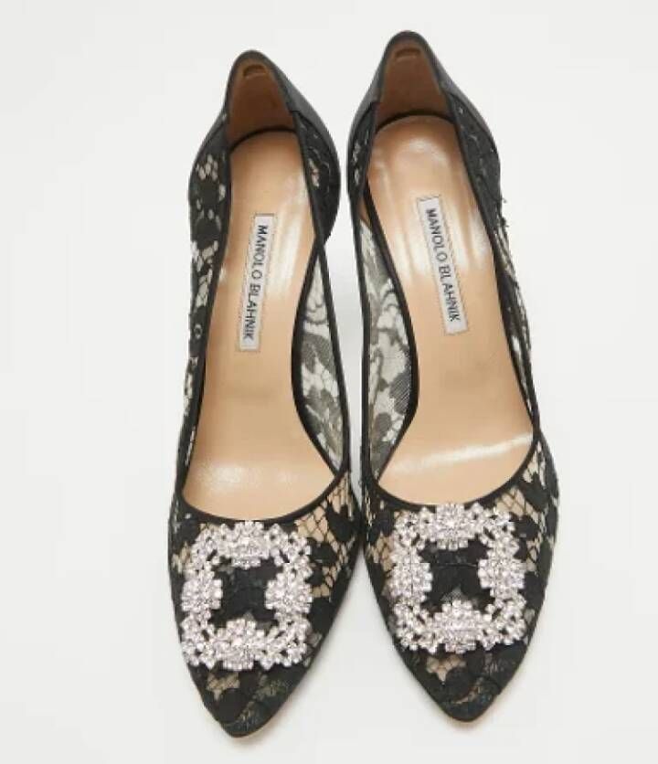 Manolo Blahnik Pre-owned Lace heels Black Dames