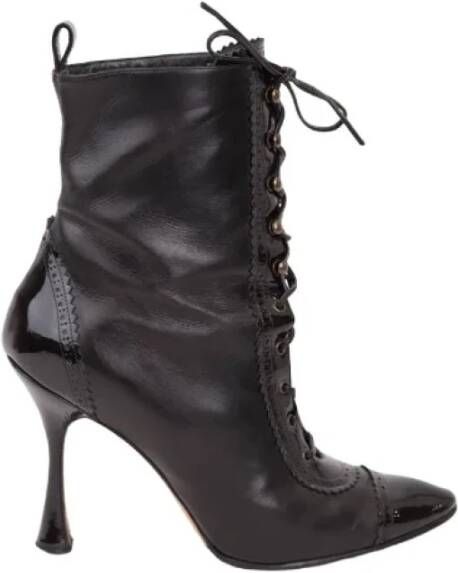 Manolo Blahnik Pre-owned Leather boots Black Dames