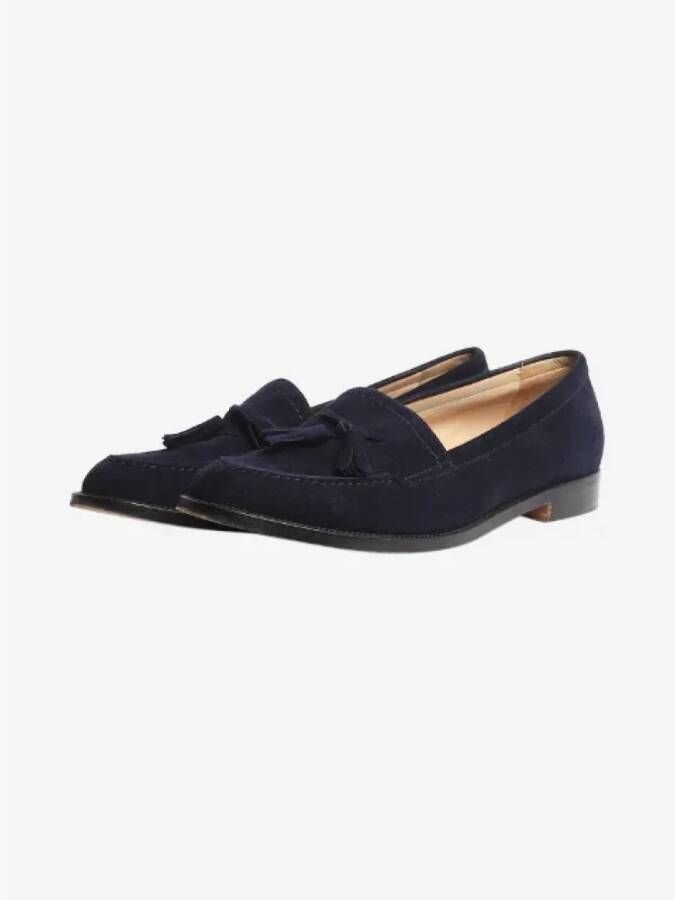 Manolo Blahnik Pre-owned Leather flats Blue Dames