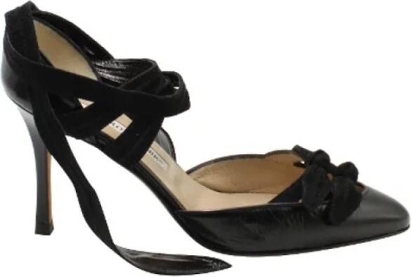 Manolo Blahnik Pre-owned Leather heels Black Dames