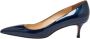 Manolo Blahnik Pre-owned Leather heels Blue Dames - Thumbnail 1