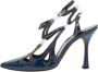 Manolo Blahnik Pre-owned Leather heels Blue Dames - Thumbnail 1