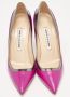 Manolo Blahnik Pre-owned Leather heels Purple Dames - Thumbnail 1