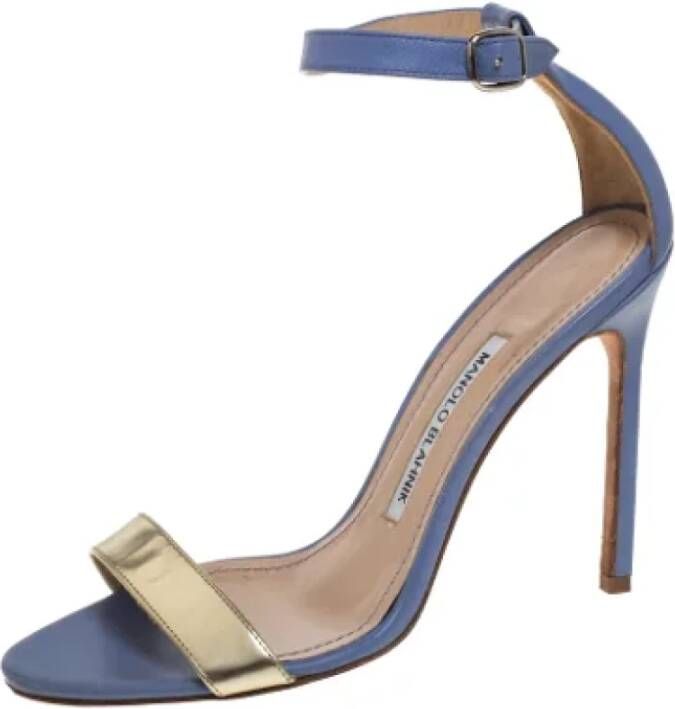 Manolo Blahnik Pre-owned Leather sandals Blue Dames