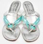 Manolo Blahnik Pre-owned Leather sandals Blue Dames - Thumbnail 1