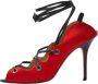 Manolo Blahnik Pre-owned Leather sandals Red Dames - Thumbnail 1