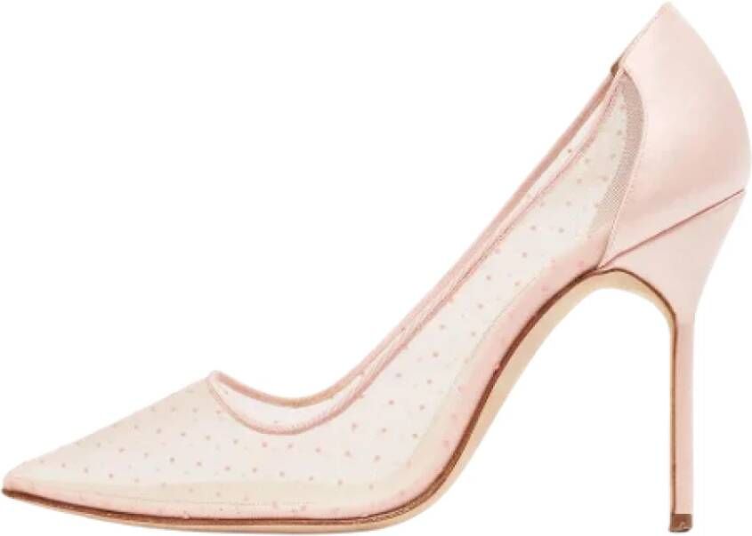 Manolo Blahnik Pre-owned Mesh heels Pink Dames