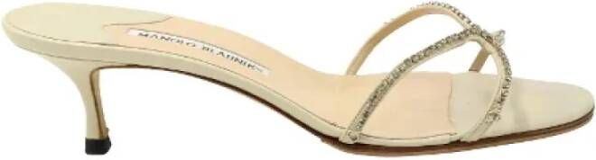 Manolo Blahnik Pre-owned Sandalen White Dames