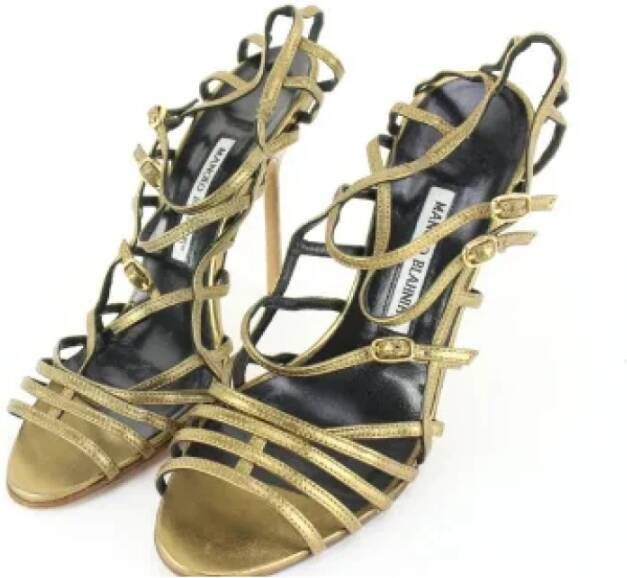 Manolo Blahnik Pre-owned Sandalen Yellow Dames