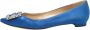 Manolo Blahnik Pre-owned Satin flats Blue Dames - Thumbnail 1