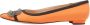 Manolo Blahnik Pre-owned Satin flats Orange Dames - Thumbnail 1