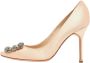 Manolo Blahnik Pre-owned Satin heels Beige Dames - Thumbnail 1