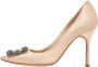 Manolo Blahnik Pre-owned Satin heels Beige Dames - Thumbnail 1