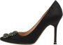 Manolo Blahnik Pre-owned Satin heels Black Dames - Thumbnail 1