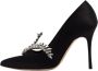 Manolo Blahnik Pre-owned Satin heels Black Dames - Thumbnail 1