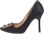 Manolo Blahnik Pre-owned Satin heels Black Dames - Thumbnail 1