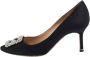 Manolo Blahnik Pre-owned Satin heels Black Dames - Thumbnail 1