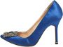 Manolo Blahnik Pre-owned Satin heels Blue Dames - Thumbnail 1