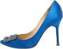 Manolo Blahnik Pre-owned Satin heels Blue Dames - Thumbnail 1