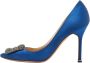 Manolo Blahnik Pre-owned Satin heels Blue Dames - Thumbnail 1