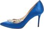 Manolo Blahnik Pre-owned Satin heels Blue Dames - Thumbnail 1