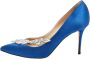 Manolo Blahnik Pre-owned Satin heels Blue Dames - Thumbnail 1