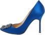 Manolo Blahnik Pre-owned Satin heels Blue Dames - Thumbnail 1