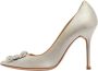 Manolo Blahnik Pre-owned Satin heels Gray Dames - Thumbnail 1