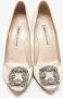 Manolo Blahnik Pre-owned Satin heels Gray Dames - Thumbnail 1