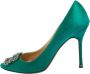 Manolo Blahnik Pre-owned Satin heels Green Dames - Thumbnail 1