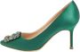 Manolo Blahnik Pre-owned Satin heels Green Dames - Thumbnail 1