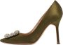 Manolo Blahnik Pre-owned Satin heels Green Dames - Thumbnail 1