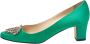 Manolo Blahnik Pre-owned Satin heels Green Dames - Thumbnail 1