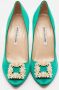 Manolo Blahnik Pre-owned Satin heels Green Dames - Thumbnail 1