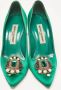 Manolo Blahnik Pre-owned Satin heels Green Dames - Thumbnail 1