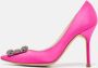 Manolo Blahnik Pre-owned Satin heels Pink Dames - Thumbnail 1