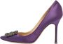 Manolo Blahnik Pre-owned Satin heels Purple Dames - Thumbnail 1