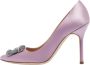 Manolo Blahnik Pre-owned Satin heels Purple Dames - Thumbnail 1