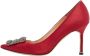 Manolo Blahnik Pre-owned Satin heels Red Dames - Thumbnail 1