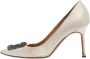 Manolo Blahnik Pre-owned Satin heels White Dames - Thumbnail 1