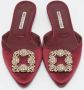 Manolo Blahnik Pre-owned Satin mules Red Dames - Thumbnail 1