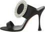 Manolo Blahnik Pre-owned Satin sandals Black Dames - Thumbnail 1