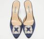 Manolo Blahnik Pre-owned Satin sandals Blue Dames - Thumbnail 1