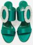 Manolo Blahnik Pre-owned Satin sandals Green Dames - Thumbnail 1